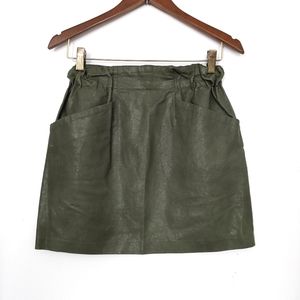 Zara vegan leather mini skirt with pockets